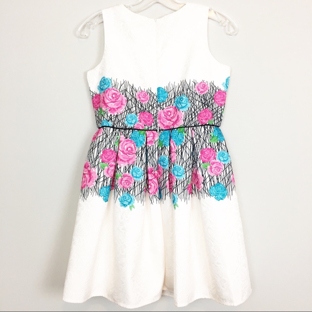 🌺 Floral Girls Sleeveless Dress by Blush - Picture 2 of 5